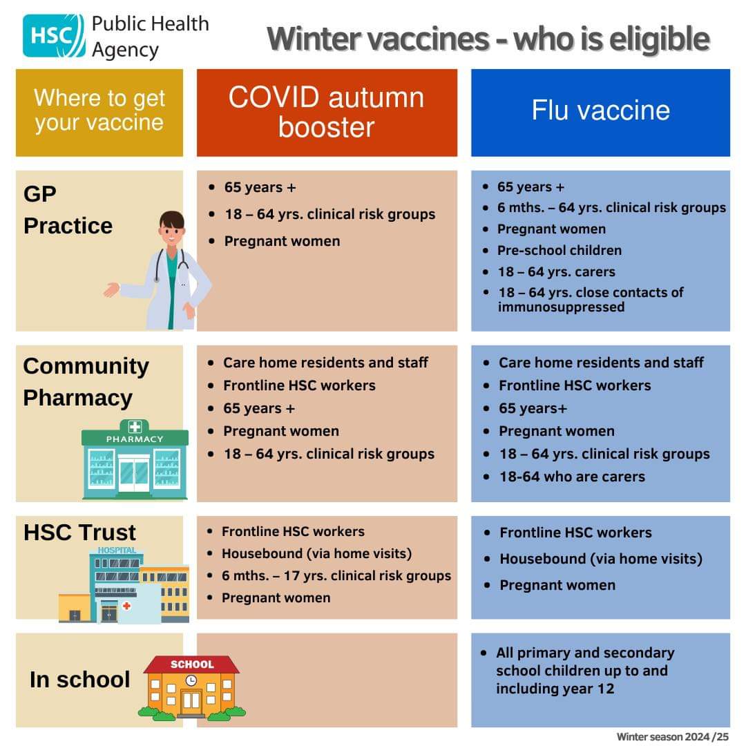 covid and flu guide poster